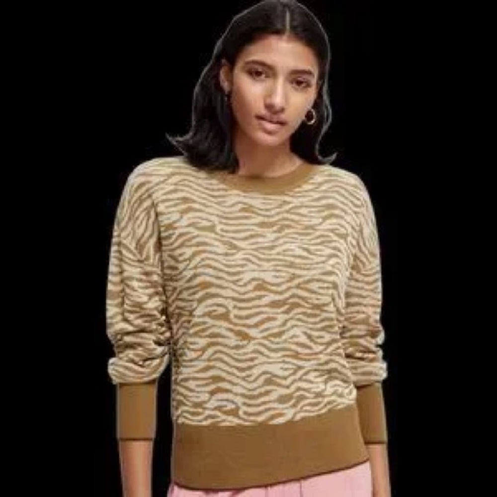 Scotch & Soda Zebra Print Jaquard Sweater – Size M